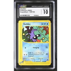 CGC 10 GEM MINT Shellder 129/165 Pokémon Expedition Non Holo Graded Card (PSA)